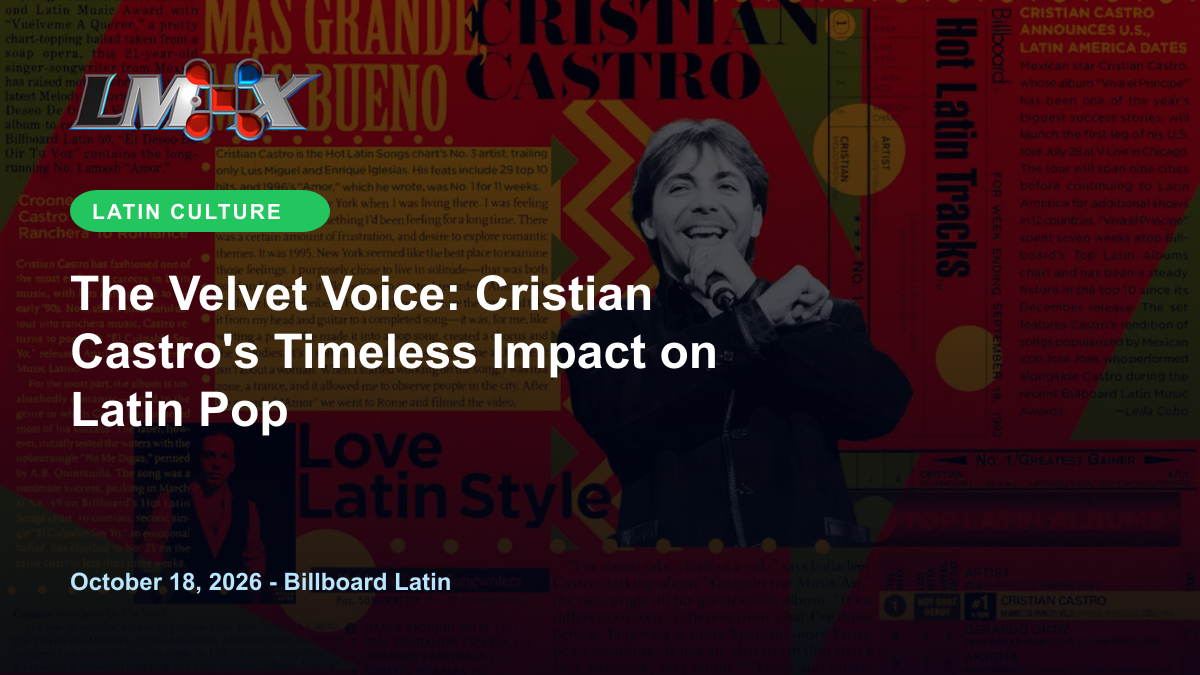 The Velvet Voice: Cristian Castro's Timeless Impact on Latin Pop